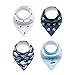 Bandana Bibs For Boys | 4 Pack | Absorbent Organic Cotton | Baby Bandana Drool Bibs Boy Pack by WZ Products