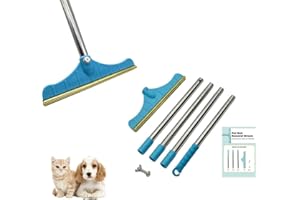 Premium Stainless Steel Pet Hair Removal Carpet Rake | Reusable Adjustable Pet Fur De-Shedding Tool for Carpets, Rugs, Uphols