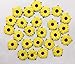 RATREE SHOP Sunflowers Mulberry Paper 1.25 x 1.25 inches Yellow Paper Flowers with Brown Centre 50 Pcs - Best for Scrapbooking and Creative Craft Projects, Products from Thailand