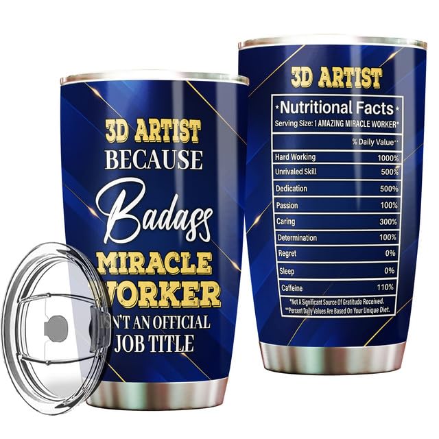 MONIZILUCKY 3D Artist Tumbler Stainless Steel 20oz