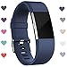 Wepro Bands Compatible with Fitbit Charge 2 HR for Men Women Girls Kids, Large, Blue