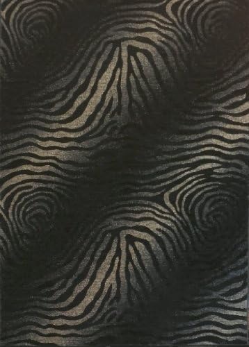 Modern Area Rug Mystig Zebra Print 5 Ft. 2 In. X 7 Ft. 3 In. Design # 464 Fume