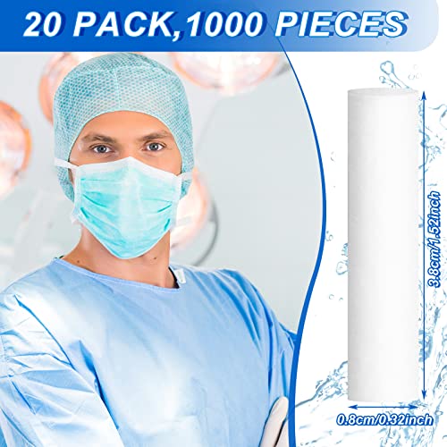 1000 Counts Dental Gauze Rolls, Cottons Pads for Dentists, Good Absorbent Nose Plugs Flexible