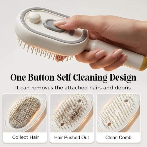 Electric Spray Air Cushion Massage Comb,2026 New Electric Spray Air Cushion Brush,Rechargeable Steaming Massage Hair Care Brush for Hair for Reduce Frizz, Nourishes Hairs,Anti-Static (pink)