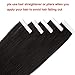 20 inch Tape Hair Extensions Human Hair Tape Ins Black Hair Extensions Straight Virgin Human Hair 20pcs 50g/pack (#1) Jet Black