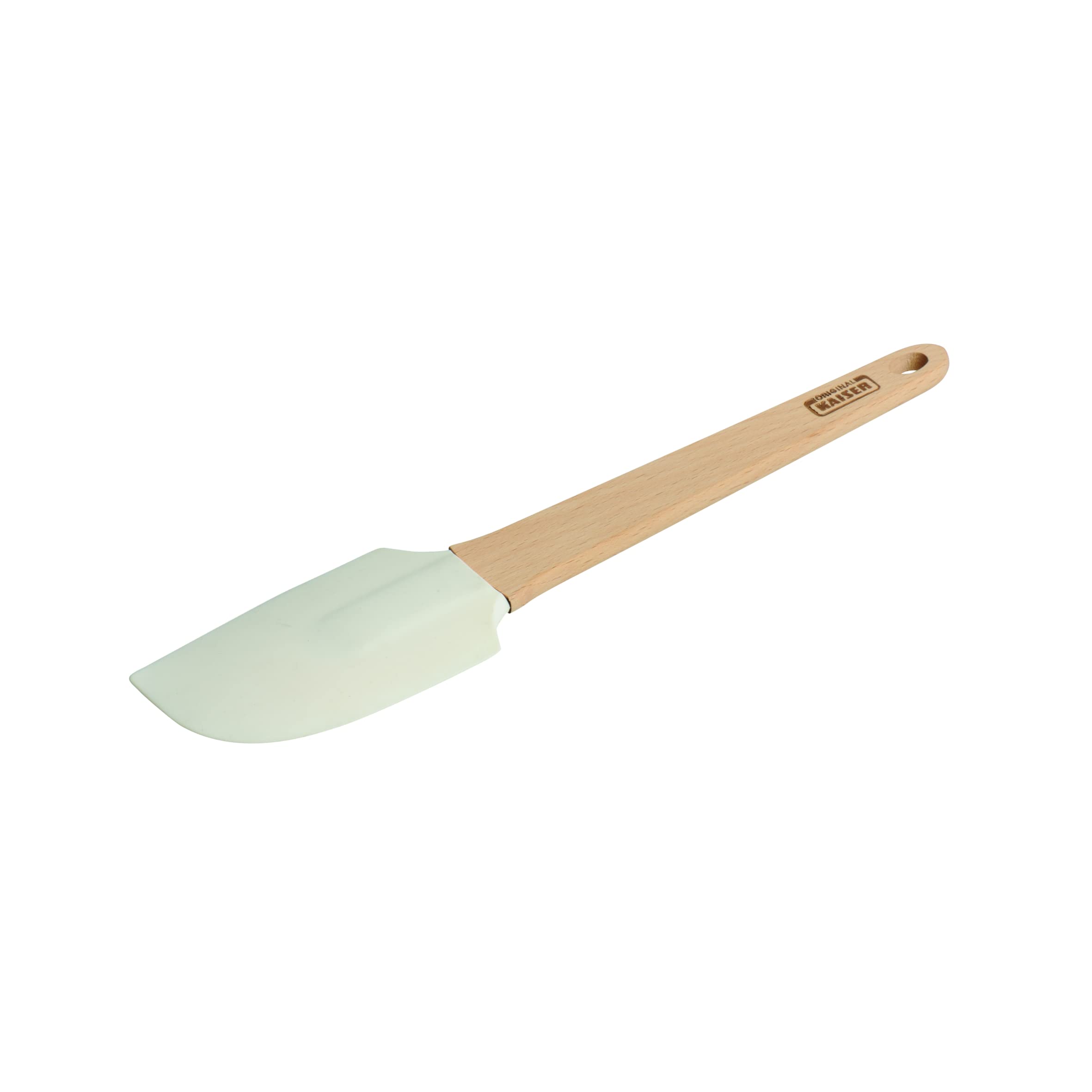 KAISER 769554 Pâtisserie dough scraper with wooden handle, 27cm. 100% food-safe silicone and untreated beech wood, high form stability and flexibility, dishwasher safe, Brown