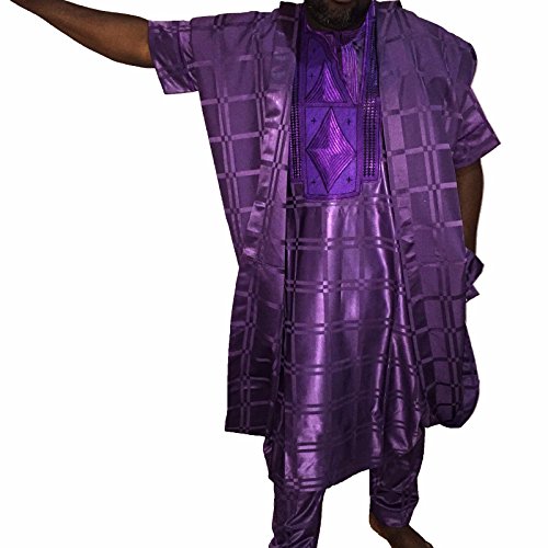 African Nigeria Mens Agbada Clothing ( Size 52: XXL) (52-54-2XL : Medium)