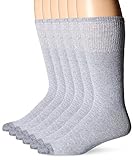 Fruit Of The Loom Men's 6 Pack Reinforced Over The Calf Tube Socks,  Grey, Shoe: 6-12
