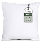 ROYALE LINENS 16 x 16 Pillow Insert - Down Alternative Throw Pillows Insert - Square Pillow Pack of 1 White - Bed & Couch Pillows - Inner Cushion for Bed, Cushion for Living Room - Shams Stuffer