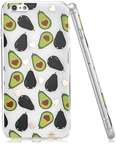 MAYCARI Avocado Phone Case for iPhone X, iPhone XS Transparent PC Back Case with TPU Bumper Protective Case Cover for Girls Women
