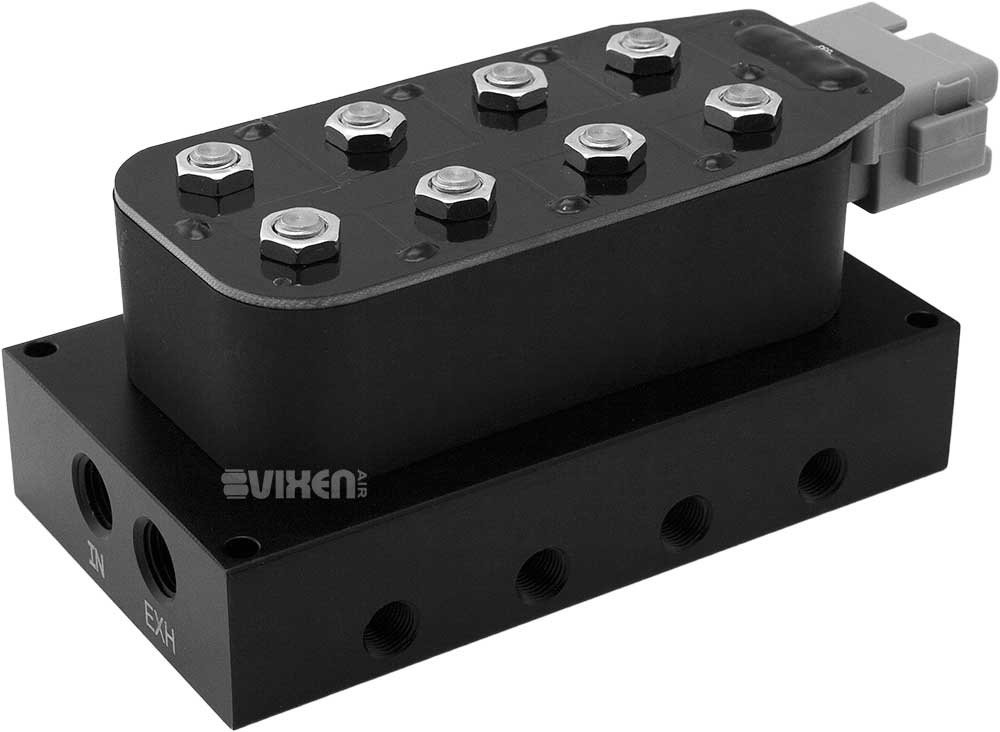 Other Parts & Accessories - 12V Air Ride Suspension Bag Controller Solenoid Valve Manifold Kit 4 Corner 300psi
