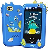 KOKODI Kids Smart Phone Toys, Birthday Gifts Idea Dinosaur Toys for 3 4 5 6 7 8 Year Old Boys, Touchscreen HD Digital Dual Video Camera, Preschool Learning Toy for Kids 3-5 Travel Trip Activity (Blue)