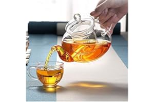 Cuisiland Elegant 1000ml Removable Glass Filter Borosilicate Glass Teapot