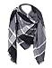 Cozy Checked Plaid Blanket Scarf - Soul Young Tartan Stylish Cape Wrap Shawl for Women and Men(One Size,Black)