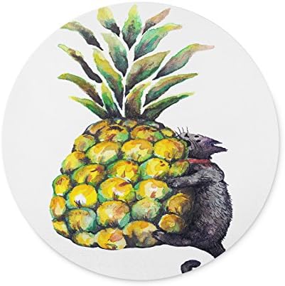 Pineapple Cats Maller Design Personalized Round Desktop Mousepad Mouse Pad (20 x 20 cm)