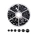 PH PandaHall About 690pcs 6 Sizes ABS Plastic Black Flat Back Pearl Cabochon for Crafts Scrapbook Embellishment Shoes Wedding Dress Phone Case Nail Art(4mm, 5mm, 6mm, 8mm, 10mm, 12mm)