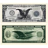 Billion Dollar Bill - Pack of 50 Bills - Patterned After The Black Eagle Silver Certificate Banknote