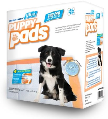 Mednet Direct Ultra Absorbent Pet Training and Puppy Pads for Dogs and Pets, Medium (23" x 24") - 200 Count