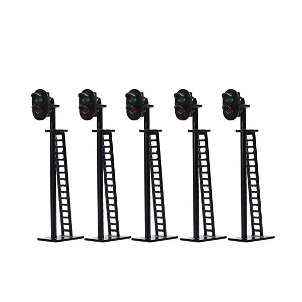 Evemodel JTD03 Neu 5 STK. Ampeln LED Signal Lichtsignal 64mm 12V rot/grün H0 / TT