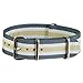 Clockwork Synergy® Classic Nylon watch straps bands (18mm, Grey/White/Khaki)