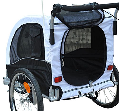 Pet Dog Bike Trailer Bicycle Trailer Stroller Jogger (white)