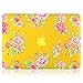 Kuzy MacBook Air 13 inch Case A1466 A1369 Soft Touch Cover for Older Version 2017, 2016, 2015 Hard Shell - Vintage Flower Yellow