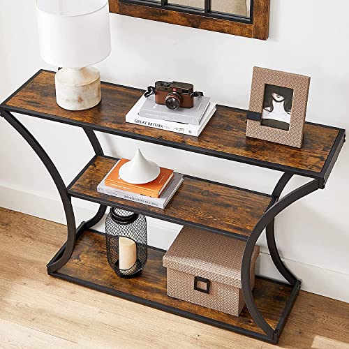 VASAGLE Console Table with Curved Frames and 2 Open Shelves, for