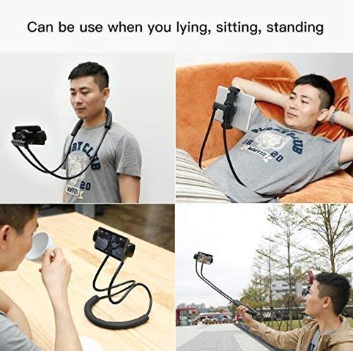 MODERN IN Flexible 360° Degree Rotation Hanging Neck Lazy Mobile Phone Tablet Holder for 4-6 inches for Flexible Duel Cl