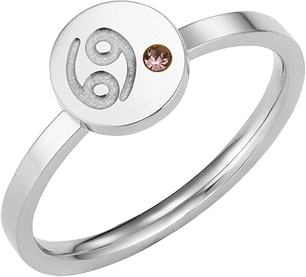 Star Signs Sternzeichen Krebs Ring Mit Cz Gem Geburt Stein Silber Ton Von Taylor Vine Amazon De Schmuck