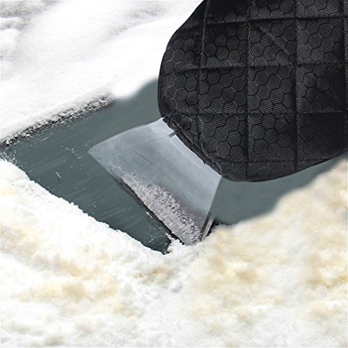 BiBOSS Car Snow Shovel with Thicken Warm Remover Gloves Ice Scraper for Car Windshield Window - Thumbnail 2