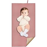 Wipeable Changing Pad for Baby, Diaper Changing Mat, Dusty Pink | Lightweight &amp; Waterproof, Portable Diaper Changing Mat for Travel or at Home Use, Foldable Mat Fits Perfectly in Diaper Bag