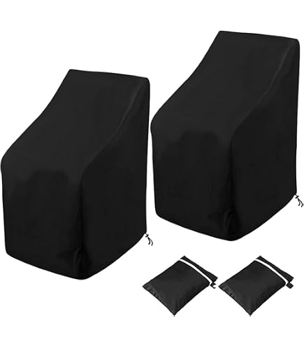 AYGCI Housse De Chaise Jardin Empilable - Protection Oxford 210D Imperméable Pour Chaises Extérieur