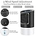 OVPPH Portable Air Conditioner Fan, Personal Fan Desk Fan Space Air Cooler Mini Table Fan Air Circulator Ultra-Quiet Purifier Cooling Fan with Handle and 7 Colors LED Lights for Home, Office, Dorm