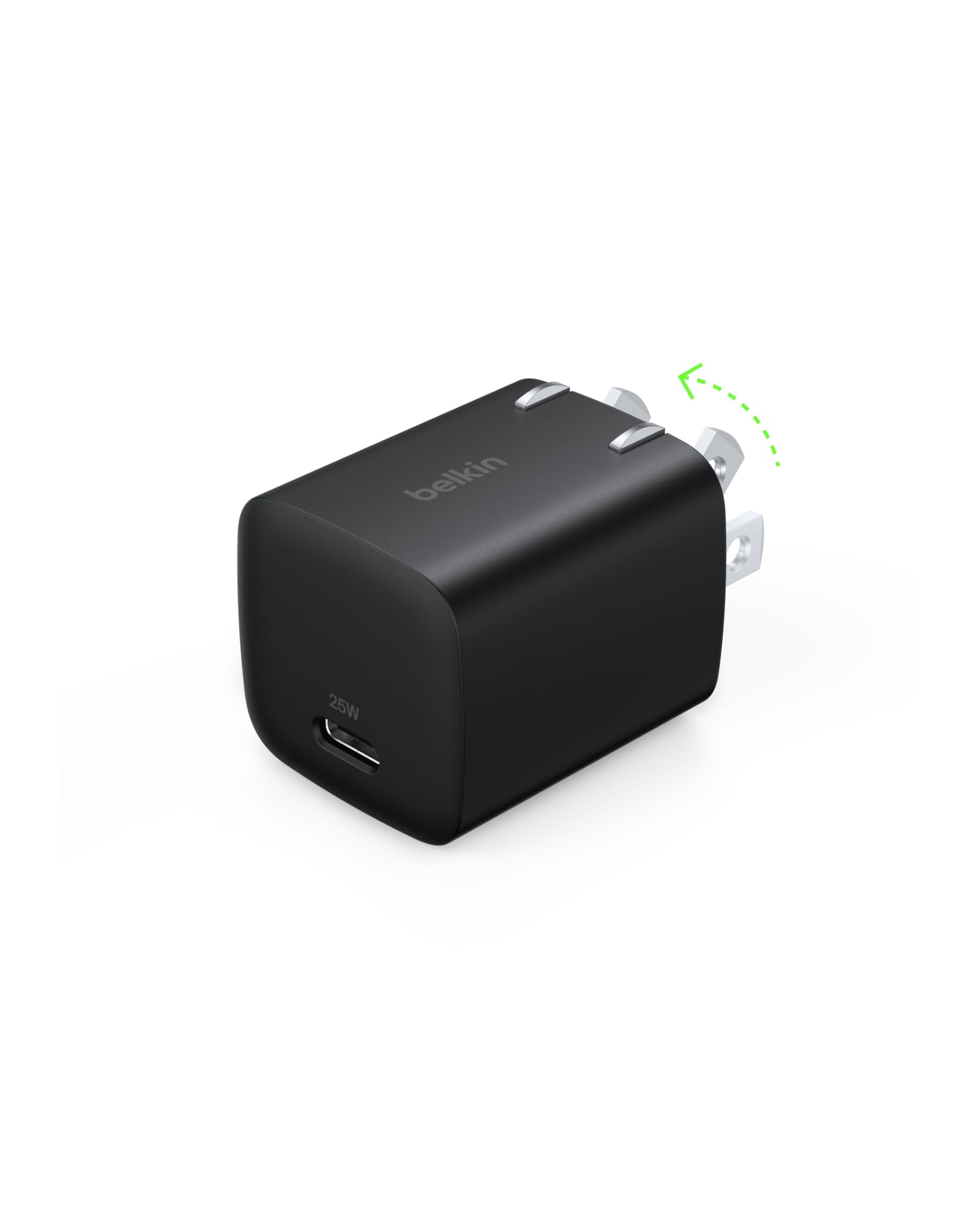 Belkin USB C Charger Block 25W – PD3.0 PPS Super Fast Charging - Samsung Galaxy S25, S24, Apple iPhone 17, Air, Pro, Pro Max, AirPods, Apple Watch, Google Pixel 10, Nintendo Switch, etc - Black