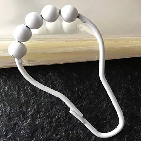 12 unidades Anillas para cortina de ducha metal liso Hvoz para baño