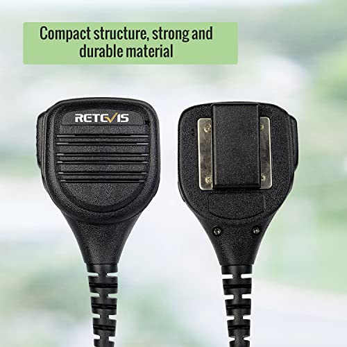 Retevis Walkie Talkie Remote Speaker Microphone 2 Pins Compatible with Walkie Talkie RT24 RT5R RT27 RT28 RT617 Baofeng UV-5R UV-5RE UV-82 BF-888S Kenwood TYT Walkie Talkies (1 Pcs)
