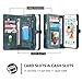 Leather Wallet Phone Case Card Holder Detachable Magnetic Slim Case with Zipper Storage , Blue , For 5.5 inches (iPhone 6 Plus / 6S Plus)