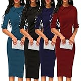 Formal Dress,Han Shi Women Retro Knee Length Empire Office Bodycon Skirt with Back Zipper