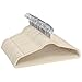 SONGMICS Hangers 50 Pack, Velvet Non Slip, 0.18 lb per Hanger, Durable, 0.2 Inch Thickness Space Saving, 360° Swivel Hooks, Beige UCRF50L