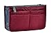 Vercord Purse Organizer Insert for Handbags Bag Organizers Inside Tote Pocketbook Women Nurse Nylon 13 Pockets Burgundy Small