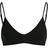 SweatyRocks Women's Triangle Bralette Plunge Bra V Neck Wireless No Padded Soft Comfortable Everyday Sleep Bras