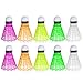 Neon Plastic Shuttlecocks | 10-Count of Highly-visible, Brightly-colored Badminton Birdies in Ultra-neon Pink, Green, Orange, Yellow, and White | Durable Nylon and Plastic Materials