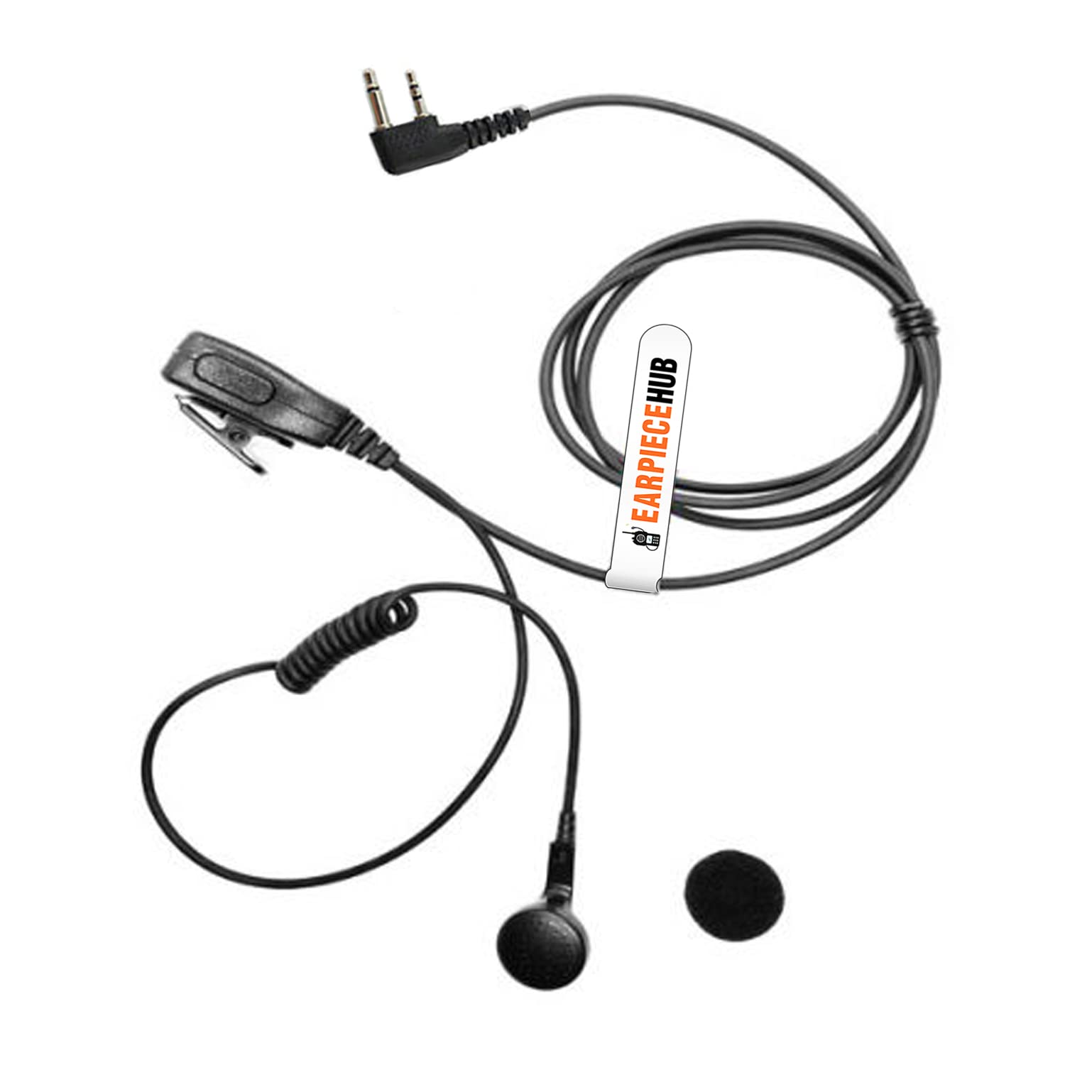 MP Style PTT Microphone Earpiece Earphone Headset compatible with ICOM Radio 2 Pin (F Type)