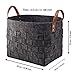 LoongBaby Felt Storage Baskets with Handles Soft Durable Toy Storage Nursery Bins Home Decorations (Black)