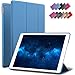 New iPad 9.7-inch 2018 2017 Case, ROARTZ Blue Slim-Fit Smart Rubber Folio Case Hard Cover Light-Weight Wake Sleep for Apple iPad 5th 6th Generation Retina Model A1893 A1954 A1822 A1823