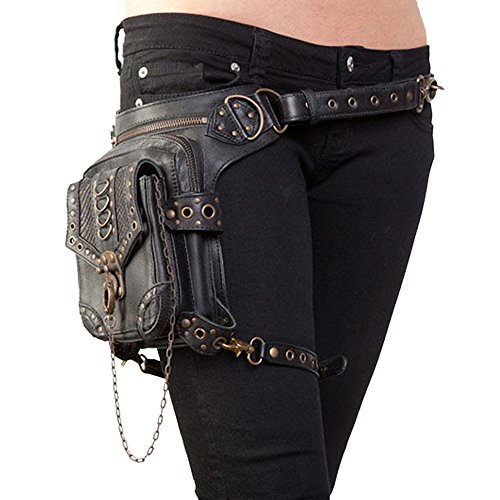 Halloween Steampunk Retro Motorcycle Bag Lady Bag Retro Rock Gothic Goth Shoulder Waist Bags Packs