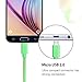 iSeeker Bundle of 3 Durable 6.6ft/2m Nylon Braided Tangle-Free Micro USB Cable for Android, Samsung, HTC, Motorola, Nokia and More(Green)