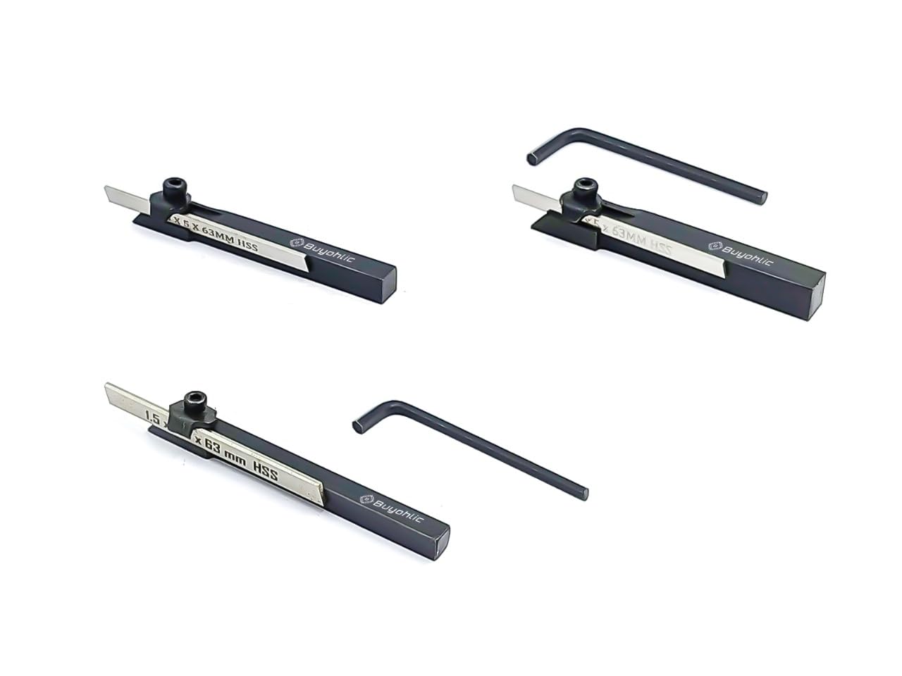 Brand New Set of 3 Mini Lathe Cut Off Parting Tool Holders 6,8 & 10 mm Shanks with HSS Blades