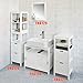 Haotian White Under Sink Bathroom Storage Cabinet with Shelf and Double Sliding Door,Bathroom Vanity (FRG128-W)