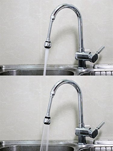 Castuvy 360-Degree Rotary Duplex Faucet Water-Saving Device, Anti-Splash Faucet, Water Saving Flow 2.0 GPM, Silver Chrome, Two Kinds of Specifications, Sets of 4
